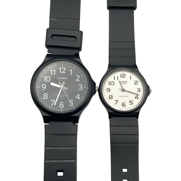 Casio Easy Reader Watches His and Hers w/ Adjustable Bands and New Batteries WR - Picture 1 of 12